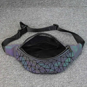 New Waist Bags Geometry Luminous Women Waist Fanny Packs Travel Belt Bag Luxury Brand Leather Chest Handbag Waist Packs