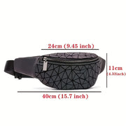 New Waist Bags Geometry Luminous Women Waist Fanny Packs Travel Belt Bag Luxury Brand Leather Chest Handbag Waist Packs